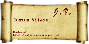 Justus Vilmos névjegykártya