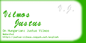 vilmos justus business card